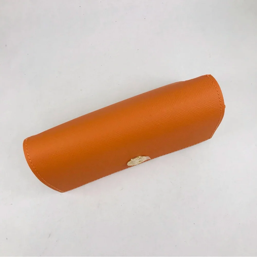Tory Burch Orange Saffiano Leather Fold Over Sunglasses Case New